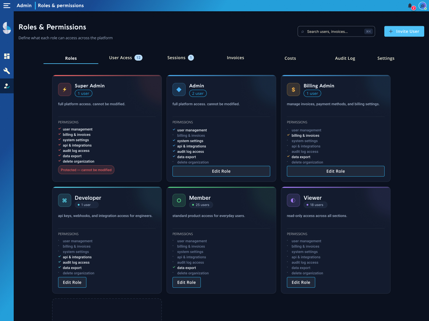 Administration user flow